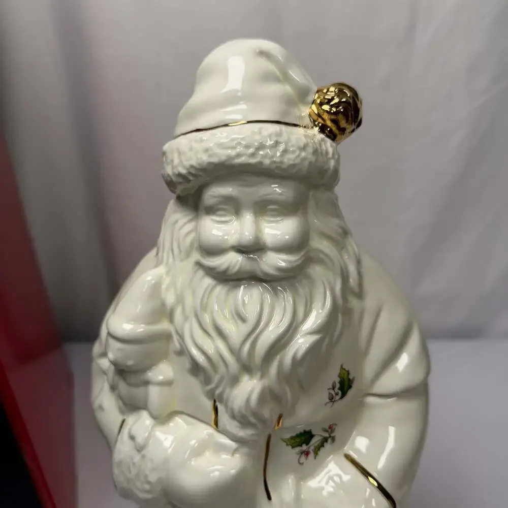 Home for the Holidays Ceramic Santa Claus Christmas Cookie Jar with Original Box